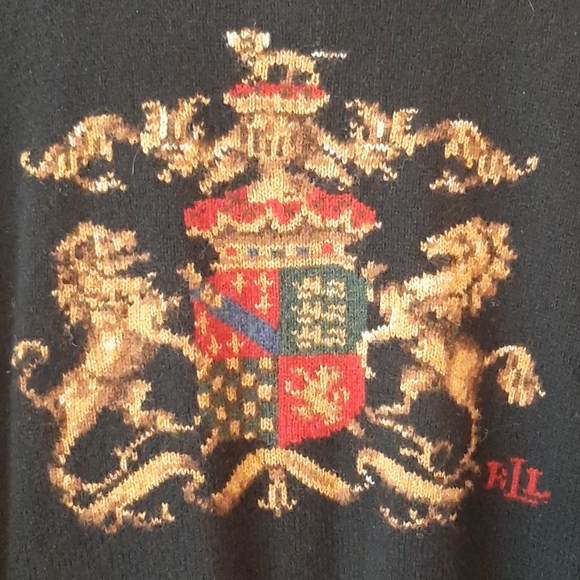 Lauren Ralph Lauren Lambswool Crest Sweater Size L - Picture 2 of 5